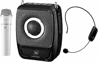 拡声器 ポータブルスピーカー ハンドマイク 2人同時使用 ハンズフリー拡声器 Amazon.co.jp: 昇級版 拡声器 無線拡声器 スピーカー ハンズ